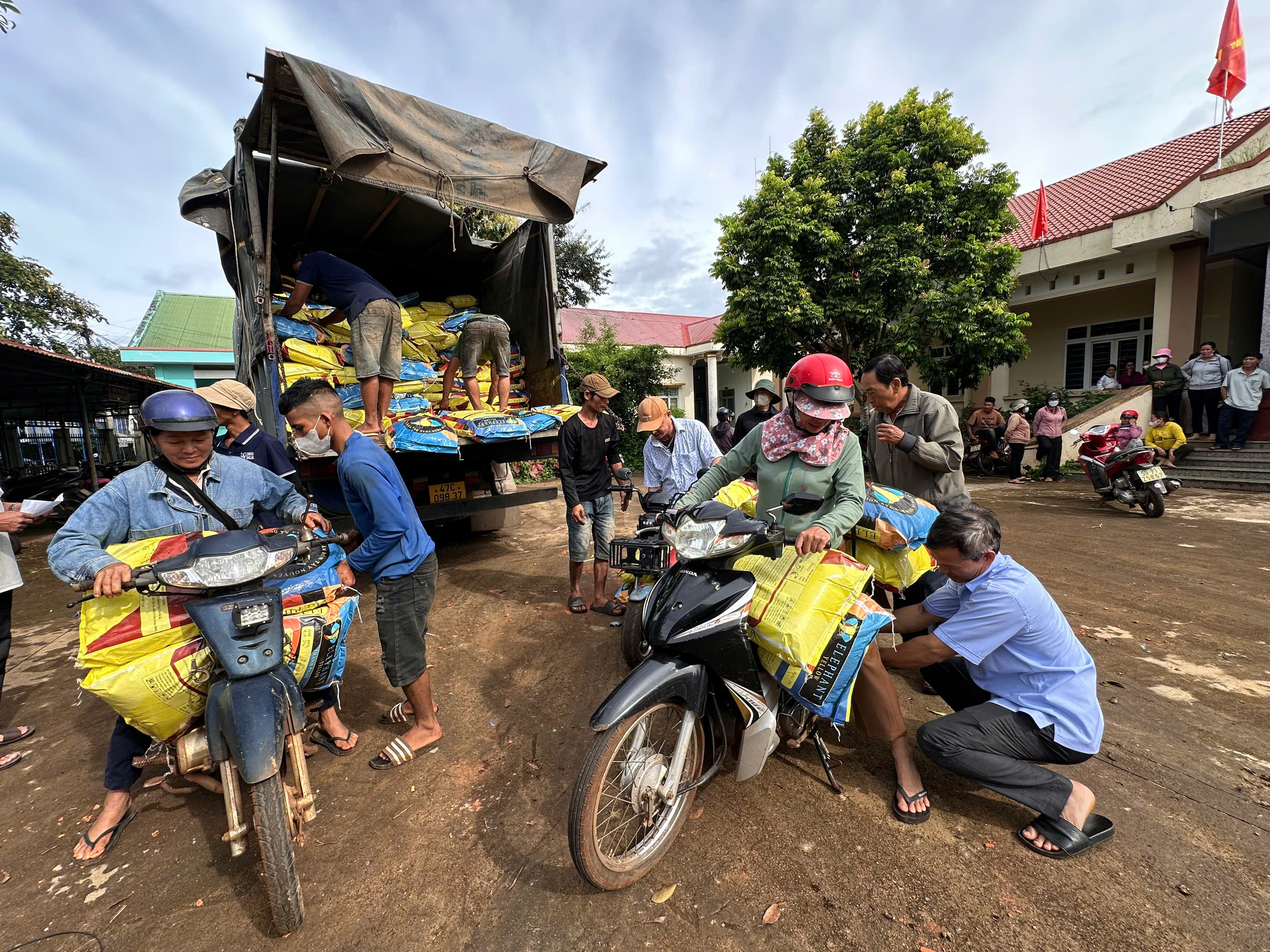Trao phân bón miễn phí cho hội viên nông dân trong chương trình